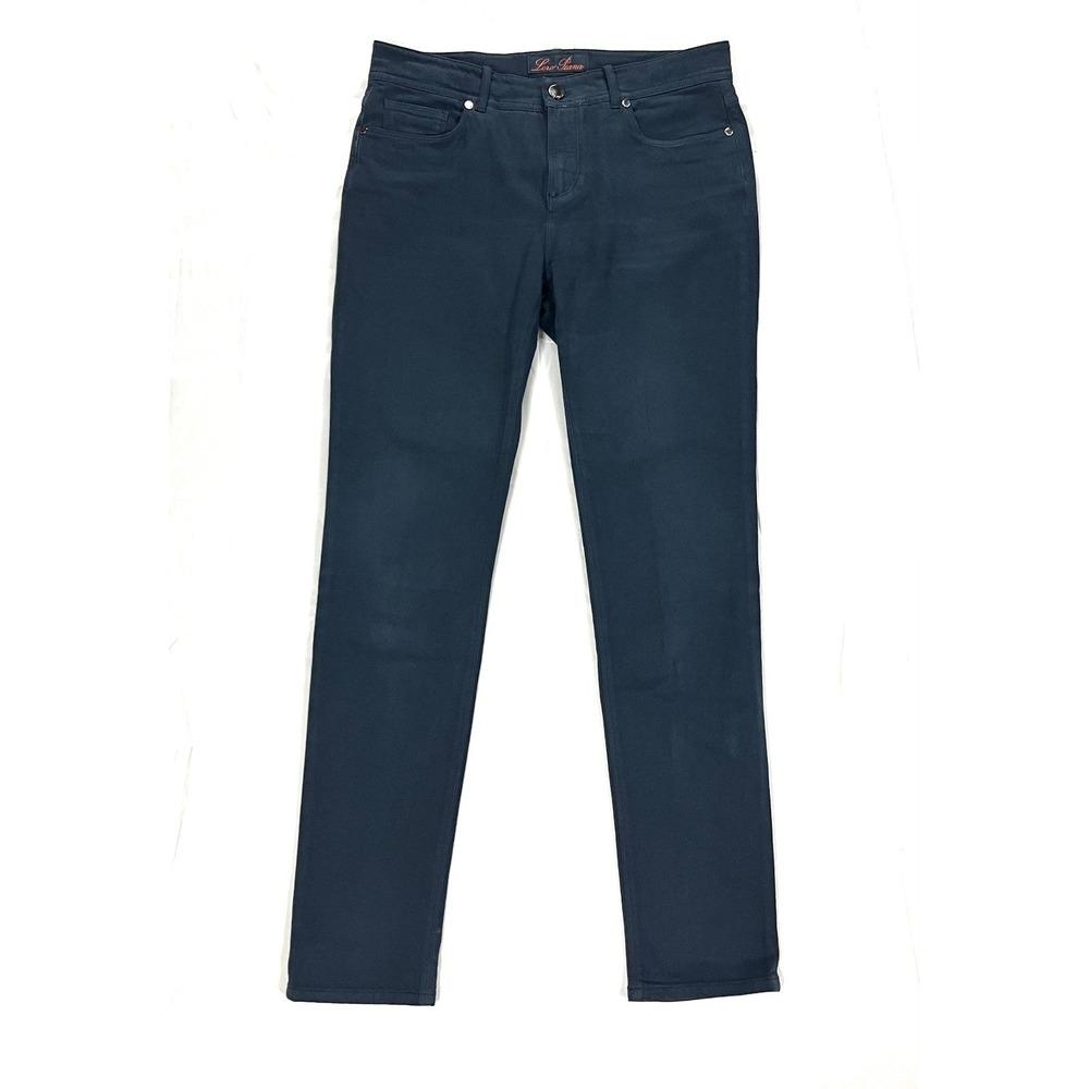 Loro Piana Womens IT 44 US 8 Navy Stretch Cotton 5-Pocket Jeans Italy FAF6624